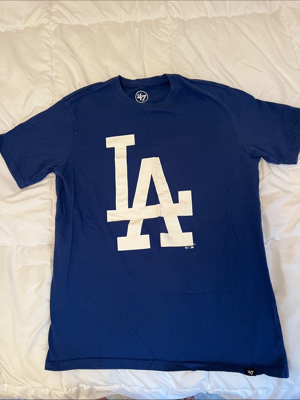 '47 Men's Los Angeles Dodgers Navy T-Shirt with White LA Logo